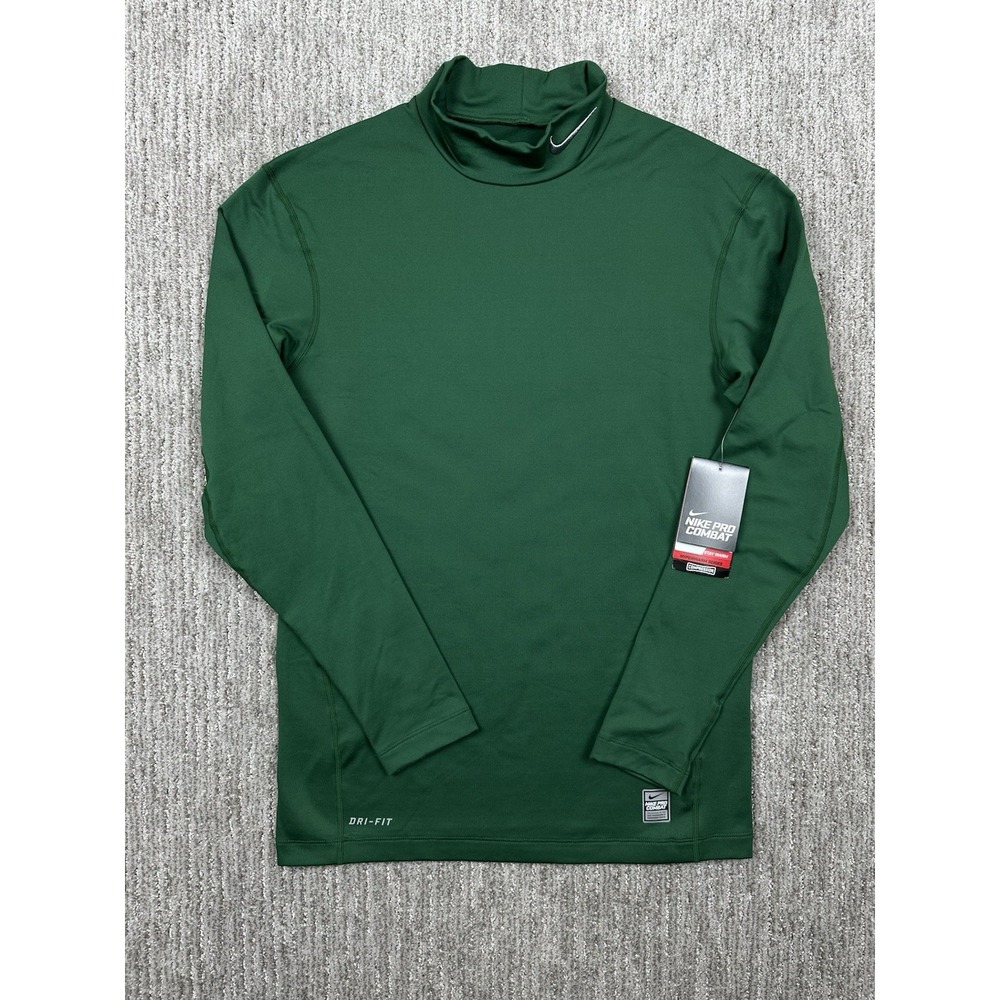 Nike Pro Combat Compression Dri-Fit Mens Large Long Sleeve Active Shirt Green